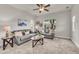 Bright living room with natural light, gray sofas, a coffee table, and stylish wall decor at 3372 Central Park Blvd, Denver, CO 80238