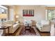 Bright living room features a cozy seating area and a large window for natural light at 7141 Red Mesa Dr, Littleton, CO 80125