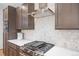 Close-up of a contemporary kitchen with stainless steel appliances, white countertops, and stylish backsplash at 3928 Vrain St, Denver, CO 80212