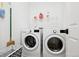 Convenient laundry room with modern side-by-side washer and dryer at 771 Dutton Ct, Castle Rock, CO 80104