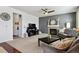 Comfortable living room featuring a fireplace, soft lighting, and cozy seating at 22336 E Bellewood Dr, Aurora, CO 80015