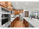 Spacious kitchen with stainless steel appliances, quartz countertops, and wood cabinets at 2980 Craig Ct, Castle Rock, CO 80109