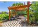 Cozy patio with pergola, comfortable seating, and a tranquil setting at 2980 Craig Ct, Castle Rock, CO 80109