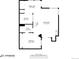 Layout of the first floor, showing the living room, kitchen, dining area, bedroom and bathroom at 6776 S Ivy St # B5, Centennial, CO 80112