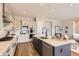 Modern kitchen with an island featuring a sink and modern appliances at 423 Basin Daisy St, Castle Rock, CO 80104