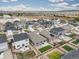 Aerial view of a residential neighborhood showing well-maintained homes, yards, and streetscapes at 2159 Indian Balsam Dr, Monument, CO 80132