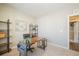 Cozy home office with a wooden desk, storage shelves and a large map at 2159 Indian Balsam Dr, Monument, CO 80132