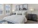 Bright bedroom with white bedding and stylish night stands at 10176 Park Meadows Dr # 2408, Lone Tree, CO 80124