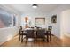 Elegant dining room with hardwood floors, a modern light fixture, and room for six at 1901 S Lincoln St, Denver, CO 80210