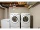 Laundry room with white LG washer and dryer units, plus a chest freezer at 1901 S Lincoln St, Denver, CO 80210