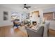 Bright living room with hardwood floors, fireplace, and modern furniture at 1901 S Lincoln St, Denver, CO 80210