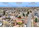 Aerial view showcasing a neighborhood near Dutch Creek Park, Warembourg Open Space, and Louisville Elementary School at 930 Parkview St, Louisville, CO 80027
