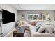 Cozy living room featuring a large sectional sofa, a window, and a coffee table at 85 N Ogden St # 34, Denver, CO 80218