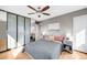 Comfortable main bedroom featuring built-in closet and an overhead ceiling fan at 85 N Ogden St # 34, Denver, CO 80218