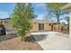 Home exterior showcasing a fenced backyard with a concrete patio and mature trees at 943 Pinon Ct, Longmont, CO 80504