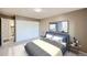 Comfortable bedroom featuring a large closet, neutral walls, and stylish décor at 675 S Alton Way # 7A, Denver, CO 80247