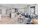 Open-concept design with a living area, kitchen island, and dining nook, perfect for entertaining at 9487 W 58Th Ln # C, Arvada, CO 80002