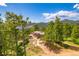 A beautiful home blends seamlessly with its natural surroundings, offering stunning views of mountains and trees at 8838 Hillview Rd, Morrison, CO 80465