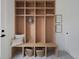 Functional mudroom with built-in storage and bench at 2450 S Cherokee St, Denver, CO 80223