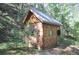 Charming exterior of a log cabin-style outbuilding with a unique design, perfect for a peaceful retreat at 9716 Canon Dr, Sedalia, CO 80135