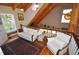 Upstairs living area with a wooden floor, white sofa and accent chair with white trim at 9716 Canon Dr, Sedalia, CO 80135