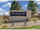 The Terrain community sign, located in Castle Rock, CO at 3625 Silver Rock Cir, Castle Rock, CO 80104