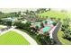 Rendering showing the park with playground, tennis, baseball, trails and trees at 5249 Mt Arapaho Cir, Frederick, CO 80504