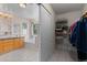 Bright bathroom with tub, shower and access to walk-in closet at 5249 Mt Arapaho Cir, Frederick, CO 80504