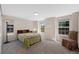 A bright bedroom offers two large windows and neutral carpeting and paint, creating a peaceful retreat at 7773 Gunsight Pass, Littleton, CO 80127