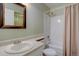 Well-maintained bathroom featuring a shower-tub combination and vanity sink with stylish fixture at 3494 S Eagle St # 202, Aurora, CO 80014