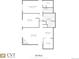 Detailed floor plan showcasing the layout of a charming home with spacious living areas and bedroom sizes at 3494 S Eagle St # 202, Aurora, CO 80014