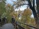 Scenic view of a bridge surrounded by trees with autumn foliage, located in the neighborhood at 3865 Independence Ct, Wheat Ridge, CO 80033