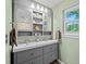 Well-lit bathroom featuring a double sink vanity, ample storage, and modern fixtures at 3767 E Phillips Cir, Centennial, CO 80122