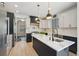 Modern kitchen featuring two-tone cabinets, a farmhouse sink, and a spacious center island at 21434 E Greenwood Pl, Aurora, CO 80013