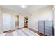 Comfortable bedroom featuring hardwood floors at 7785 E 13Th Ave, Denver, CO 80220