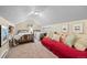 Comfortable carpeted bedroom with two queen beds and seating area at 2041 Virginia St, Idaho Springs, CO 80452