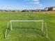 Community soccer field with green grass and a goal at 14066 Ivanhoe Ct, Thornton, CO 80602