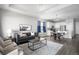 Open-concept living area with modern furnishings, seamlessly connecting the living room and kitchen at 10786 Bear Cub Dr, Broomfield, CO 80021