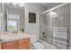 Cozy bathroom features a shower and tub combo at 688 Cinnabar Ln, Castle Rock, CO 80108