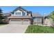 Charming two-story home featuring a two-car garage, well-manicured lawn, and stone accents at 85 Willowleaf Dr, Littleton, CO 80127
