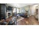 Cozy living room with a fireplace, hardwood floors, and stylish furniture at 924 Brookhurst Ave # C, Highlands Ranch, CO 80129