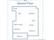 A second floor plan boasting a spacious bedroom, two baths, a walk-in closet, and private balcony at 924 Brookhurst Ave # C, Highlands Ranch, CO 80129
