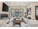 Elegant living room with a modern fireplace, neutral color palette, and ample natural light at 224 S Ridge St, Breckenridge, CO 80424