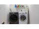 Laundry area featuring a side by side dark gray and white washer and dryer at 4650 S Laredo St, Aurora, CO 80015