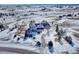 Wide aerial view showing the house's location and surrounding landscape at 33100 Ridgeview Loop, Elizabeth, CO 80107