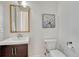 Clean and modern bathroom with a vanity and toilet at 33100 Ridgeview Loop, Elizabeth, CO 80107