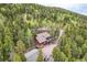 Charming mountain home with a spacious deck, surrounded by lush forest and greenery at 266 Lodgepole Dr, Evergreen, CO 80439