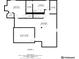 Floorplan of the basement with a bedroom, laundry room, storage, and utility room with labeled dimensions at 7470 S Steele Cir, Centennial, CO 80122