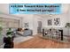 Bright living room with hardwood floors, a gray sofa, and access to dining area with stainless steel appliances at 1454 Jersey St # 104, Denver, CO 80220