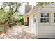 Charming backyard featuring a wooden deck and a stone chimney at 4530 S Verbena St # 316, Denver, CO 80237
